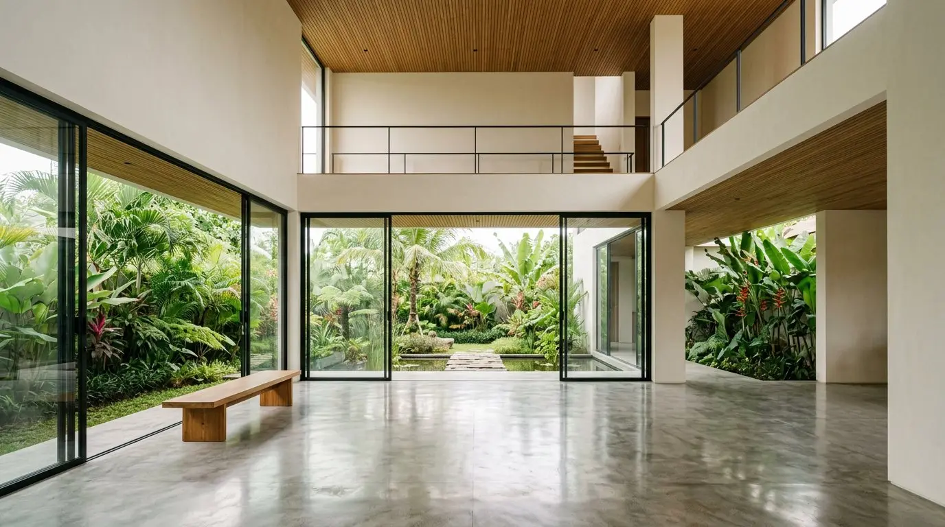 VILLA SAMUDRA — Main volume — fully opened to the garden